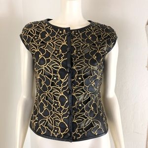 SOLD // Valentino Night Appliqué Top